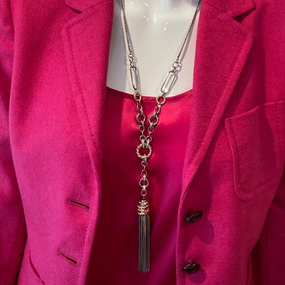 Fuchsia Pink J Crew Robert Noble Herringbone Tweed Wool Blazer Fitted Size 10 - Picture 1 of 9